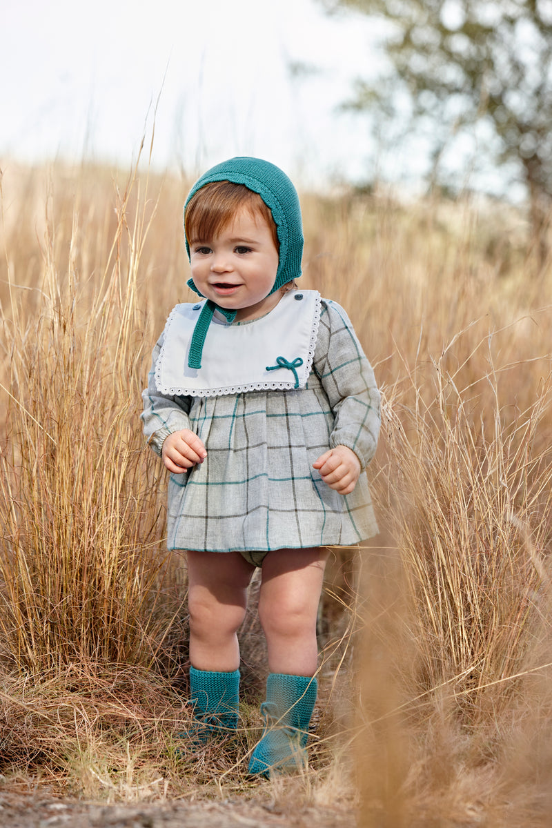 Madeline Gray Tartan & Bonnet Set