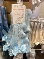 Baby Blue Knee High Bow Socks
