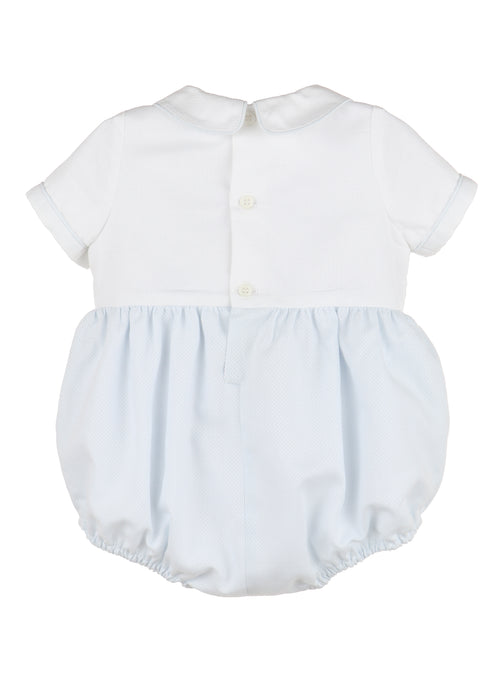 Adam Light Blue Smocked Bubble