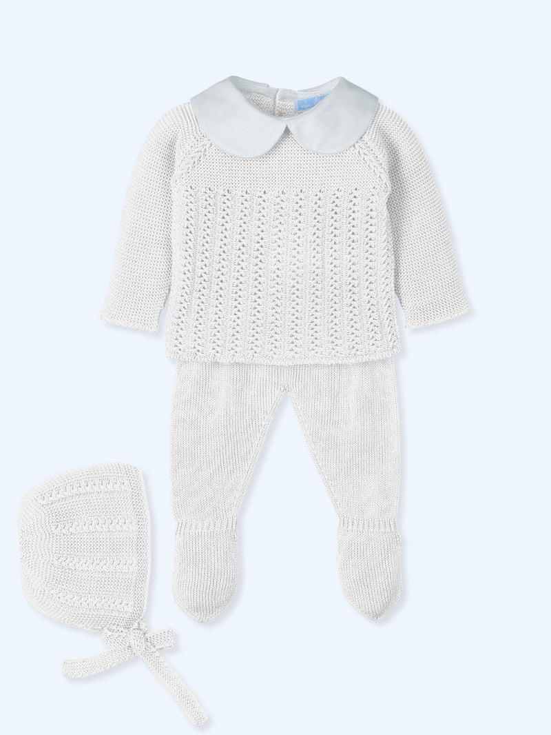 Elijah White Knit Set