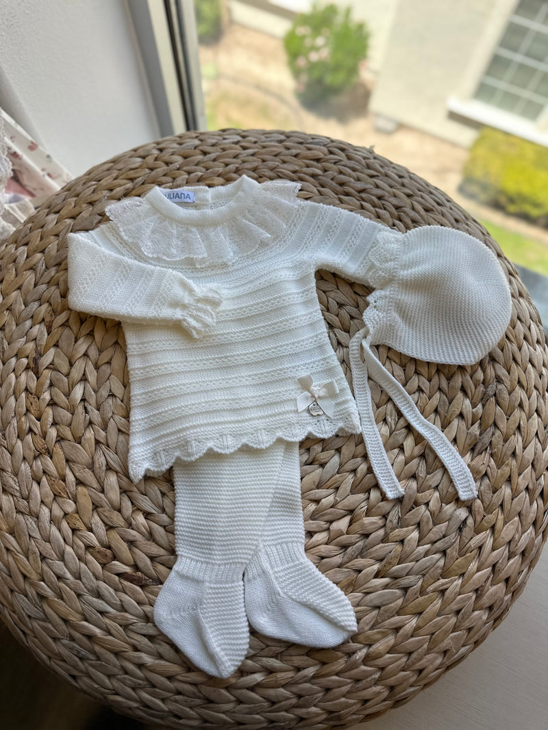 Beige Lace Knit Set