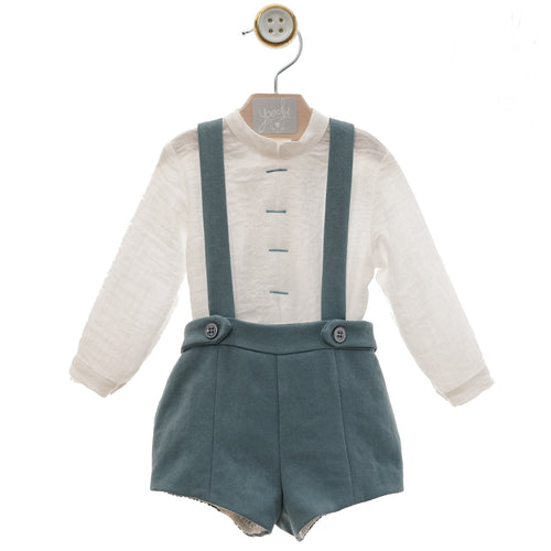 Simon Dusty Blue Overall Set