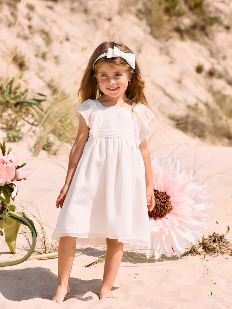 Emily Ivory Chiffon Dress