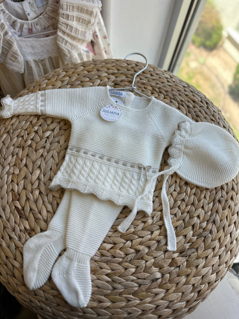 Ivory & Beige Knit Set