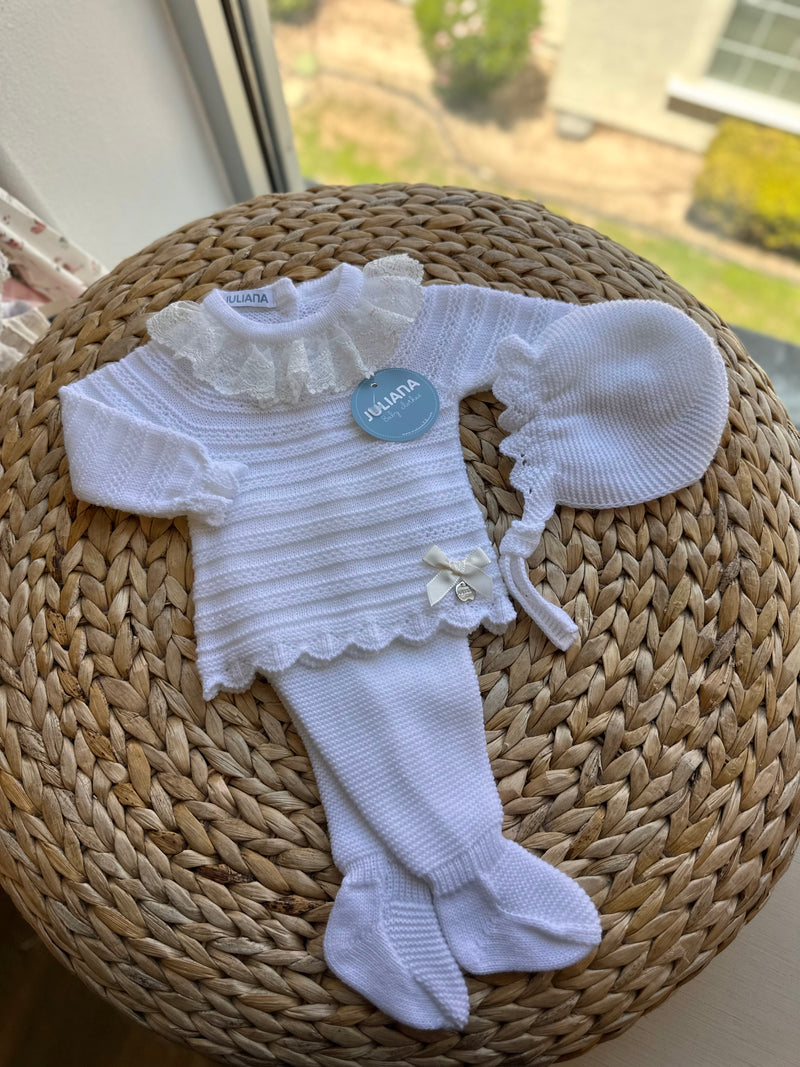 White Lace Knit Set