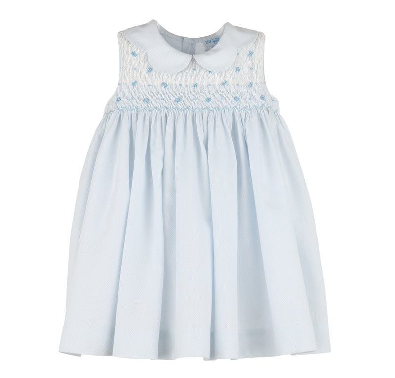 Susan Light Blue Smocked Dress